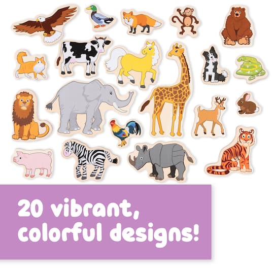 Spark & Wow Wooden Animals Magnet Set